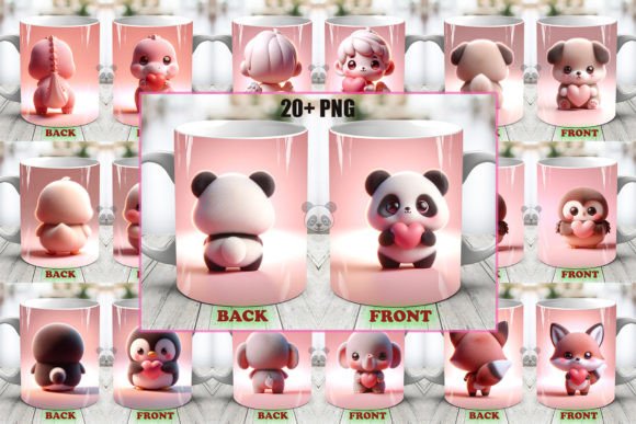 Both Side 3D Valentine Mug Wrap Bundle Guide