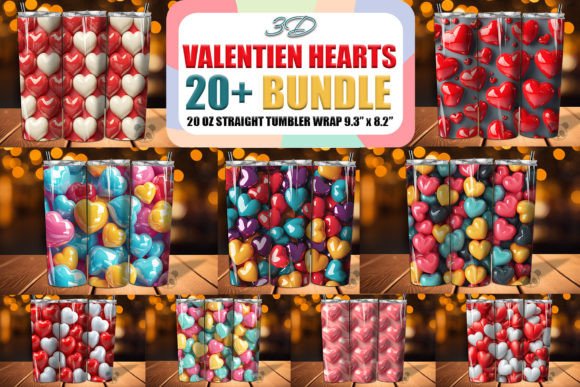 Creating Flawless Valentine Gifts with the Valentine Hearts 3D Tumbler Wrap Bundle