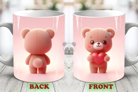 Creating Memorable Gifts with the Valentine Teddy Bear 3D Mug Wrap 2 Side Design