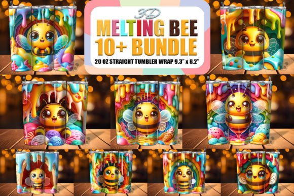 Creative Possibilities with the Cute Bee Melting 3D Tumbler Wrap Bundle
