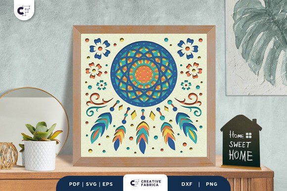 Dreamcatcher 3D Light Box Paper Cut SVG