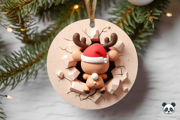 Elevating Holiday Crafts with the Cute Reindeer 3D Christmas Ornament Design