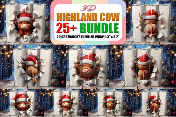 Elevating Holiday Merchandise: The Strategic Value of the Highland Cow 3D Christmas Tumbler Bundle