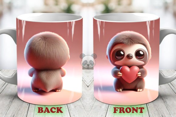 Elevating Valentine's Day Gifting with the Valentine Sloth 3D Mug Wrap Both Side
