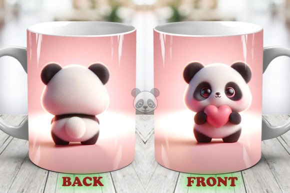 Elevating Your Valentine's Day Creations with the Valentine Panda 3D Mug Wrap Both Side