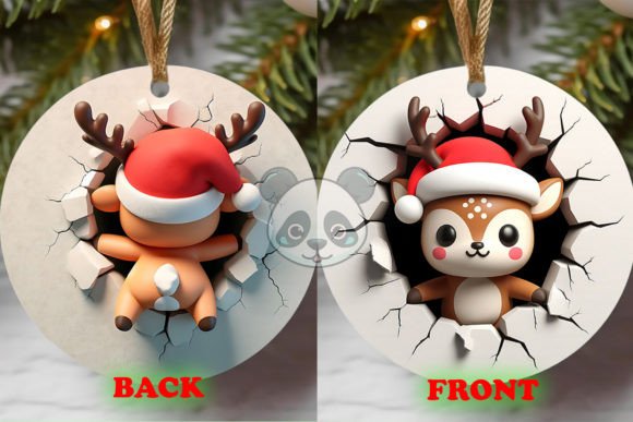 Evaluating the Set of 2 Reindeer 3D Christmas Ornament Digital Designs for Sublimation Projects