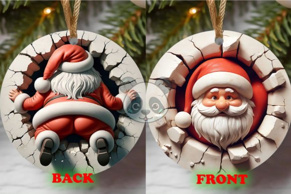 Festive 3D Santa Ornament Set for Sublimation