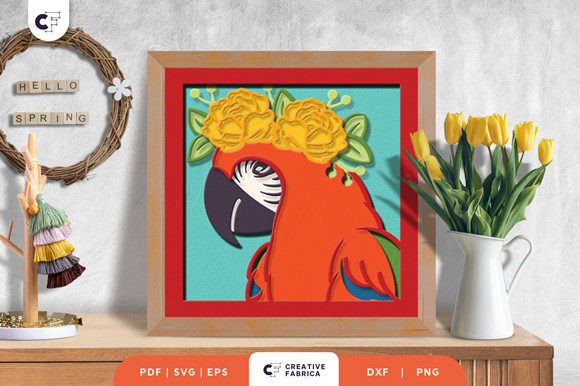 Floral Bird Head 3D Shadow Box Paper Cut: A Unique Blend of Art and Craft