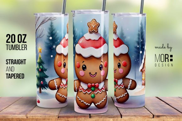 Gingerbread 2 Christmas Tumbler Wrap Design