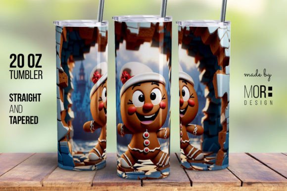 Gingerbread Christmas Tumbler Wrap Guide