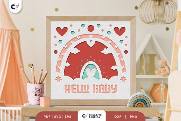 Hello Baby Boho Rainbow 3D Papercut: A Magical Addition to Your Newborn's Room