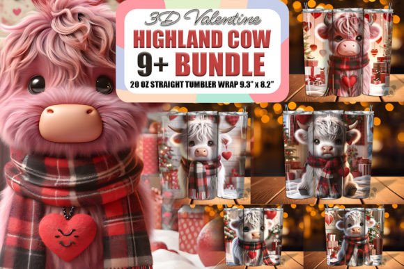 Highland Cow 3D Valentine Tumbler Bundle: A Strategic Design Asset for Creative Entrepreneurs