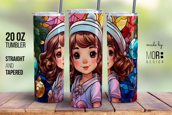 Integrating the Stained Glass Christmas Girl Tumbler Design into Your Holiday Production Workflow