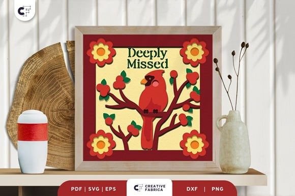 Red Cardinal 3D Layered Papercut: A Symbol of Love and Memory
