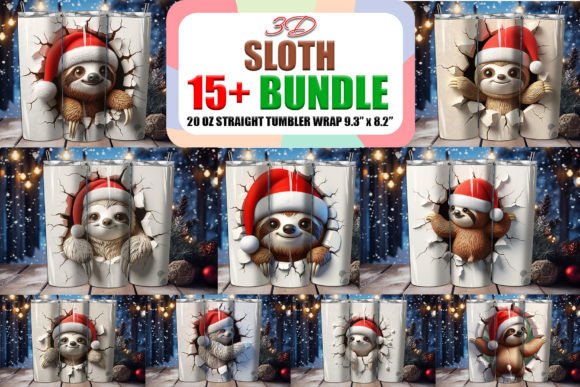 Sloth 3D Christmas Tumbler Wrap Bundle Guide