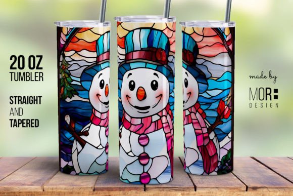 Stained Glass Snowman Tumbler Wrap Guide