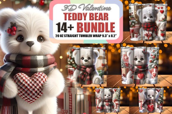 Teddy Bear 3D Valentine Tumbler Bundle: A Unique Sublimation Design Option