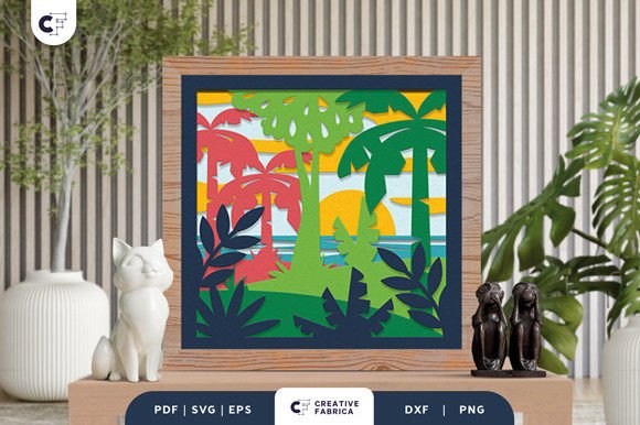 Tropical Jungle Landscape 3D Shadow Box: A Unique Home Decoration Option