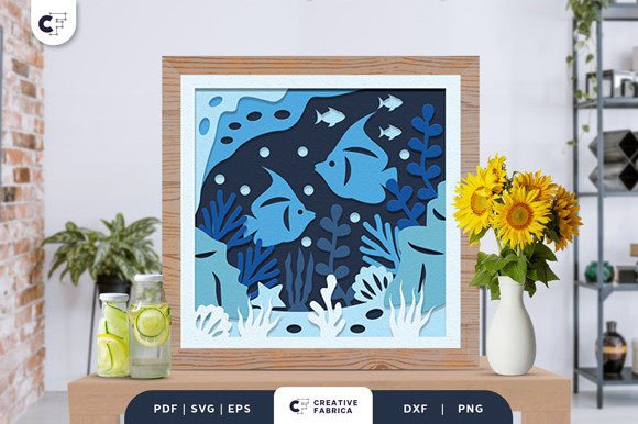 Underwater Life 3D Layered Paper Cut