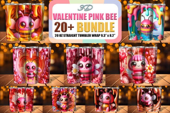 Valentine Bee 3D Tumbler Wrap Bundle: A Creative and Practical Gift for Every Occasion