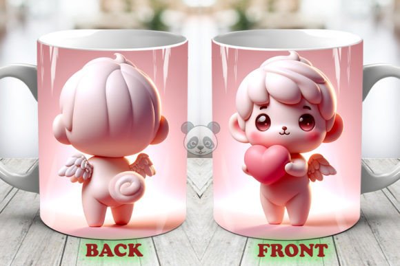 Valentine Cupid 3D Mug Wrap: Both Sides