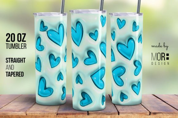 Valentine Tumbler Wrap Design Blue PNG for Custom Sublimation Projects