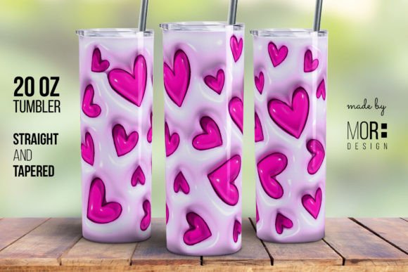Valentine Tumbler Wrap Design Pink PNG